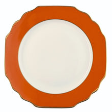 White Georgian ColorSheen Orange - Gold Banding - Charger Plate