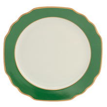  White Georgian ColorSheen Emerald Green - Gold Banding - Bread and Bread and Butter Plate