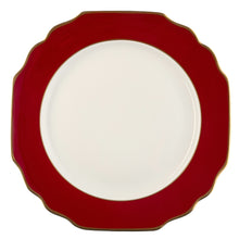  White Georgian ColorSheen Red - Gold Banding - Bread and Butter Plate