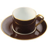 White ColorSheen Chocolate Gold Tea Saucer