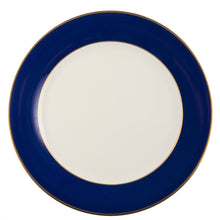  White ColorSheen Navy-Blue Gold Dinner Plate