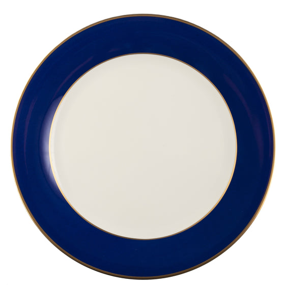 White ColorSheen Navy-Blue Gold Charger Plate