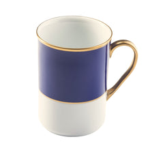  White Georgian ColorSheen Navy-Blue - Gold Banding - Can Mug