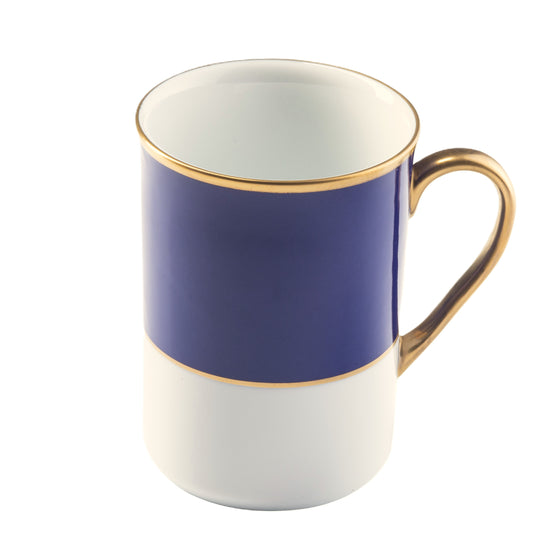 White ColorSheen Navy-Blue Gold Mug