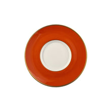  White ColorSheen Orange Gold Teacup Saucer