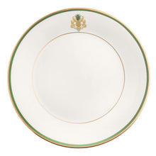  Charlotte Moss White Pineapple Motif On Rim - Salad - Gold and Green Band