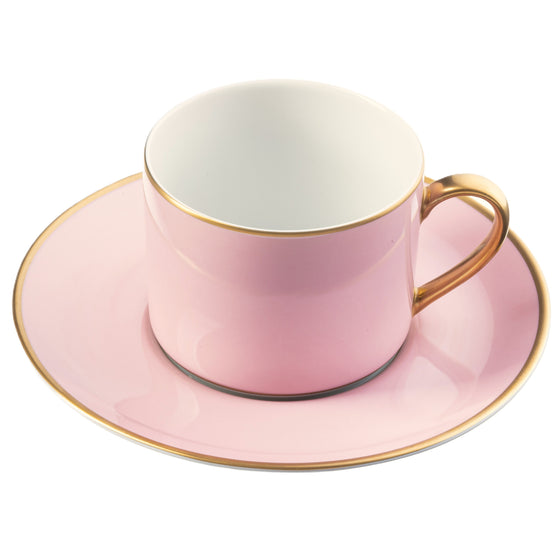 White ColorSheen Pink Gold Teacup