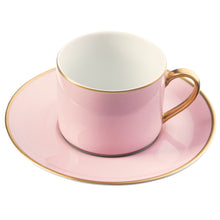  White Georgian ColorSheen Pink - Gold Banding - Teacup Saucer