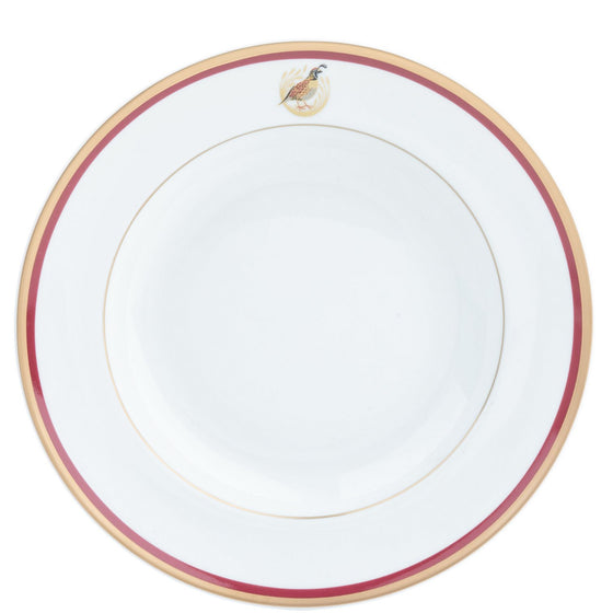 Charlotte Moss Quail Motif - Dinner - Gold and Red Band - Pickard China - UCMWQUM-001-TR