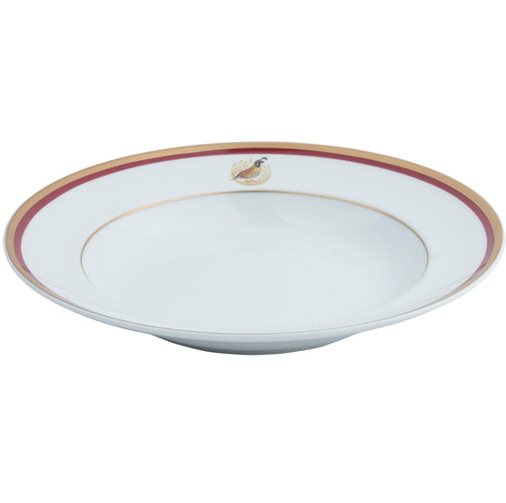 Charlotte Moss Quail Motif - Soup Plate - Gold and Red Band - Pickard China - UCMWQUM-024-SP