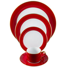  ColorSheen Red Gold Ultra-White 5 Piece Place Setting - Pickard China - UCSHREG-502-TR