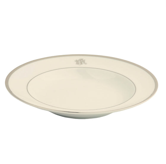 Ivory Signature Platinum With Monogram Soup Plate - Pickard China - SIPLWM-024-SP
