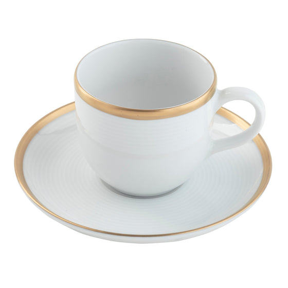 Shell Gold Banded Demitasse Cup Saucer - Pickard China - USHELLGB-021-CR