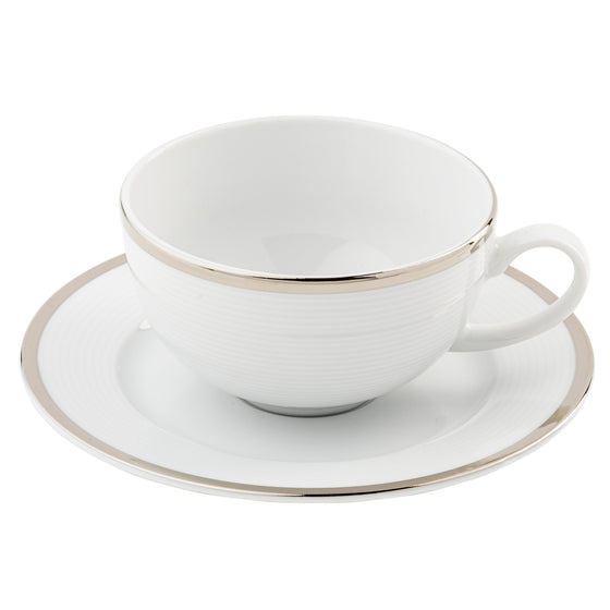 Shell Platinum Banded Demitasse Cup Saucer - Pickard China - USHELLPB-021-CR