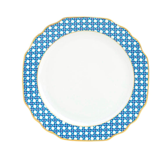 Ultra-White Blue Cane Weave - Dinner Plate - Pickard China - UBLCAWE-001-GA