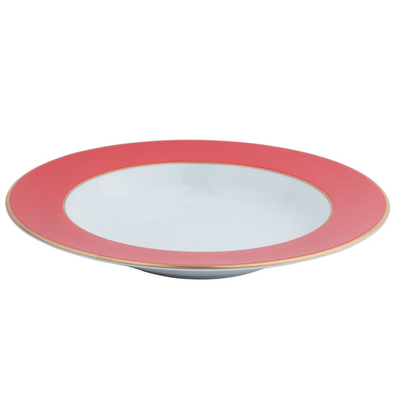 Ultra-White ColorSheen Red Gold Soup Plate - Pickard China - UCSHREG-024-SP