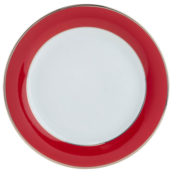 Ultra-White ColorSheen Red Platinum Butter Plate - Pickard China - UCSHREP-009-TR