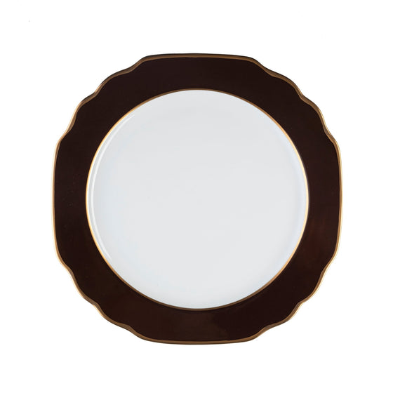 Ultra-White Georgian ColorSheen Chocolate - Gold Banding - Salad Plate - Pickard China - UGCSCHG-005-GA