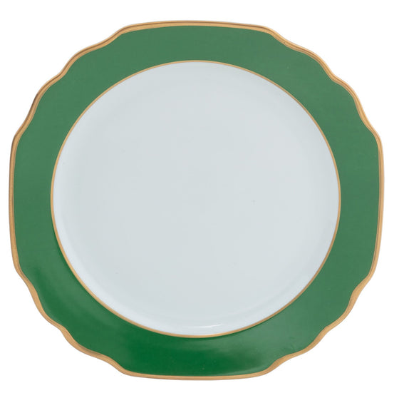 Ultra-White Georgian ColorSheen Emerald Green - Gold Banding - Bread and Bread and Butter Plate - Pickard China - UGCSEGG-009-GA