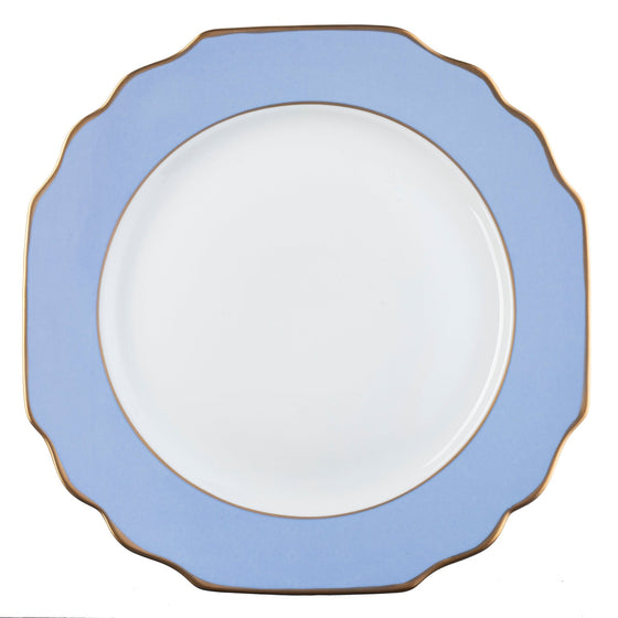 Ultra-White Georgian ColorSheen Light Blue - Gold Banding - Charger Plate - Pickard China - UGCSLBG-059-GA