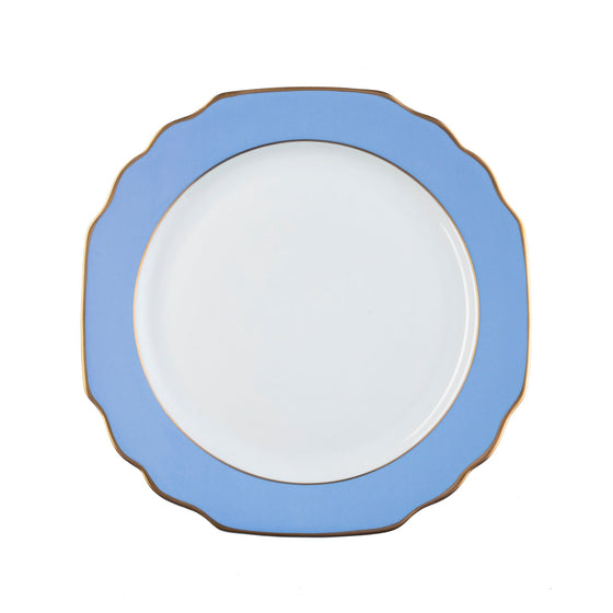 Ultra-White Georgian ColorSheen Light Blue - Gold Banding - Salad Plate - Pickard China - UGCSLBG-005-GA
