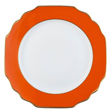  Ultra-White Georgian ColorSheen Orange - Gold Banding - Charger Plate - Pickard China - UGCSORG-059-GA