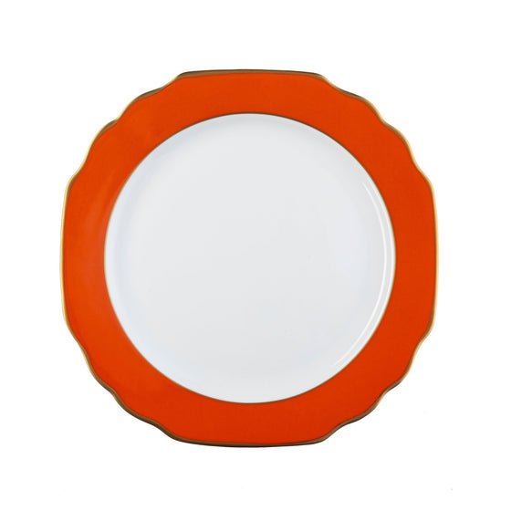 Ultra-White Georgian ColorSheen Orange - Gold Banding - Salad Plate - Pickard China - UGCSORG-005-GA