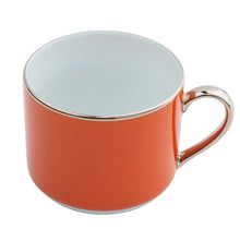  Ultra-White Georgian ColorSheen Orange - Platinum Banding - Teacup - Pickard China - UGCSORP-012-CN