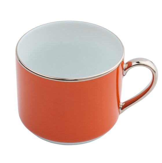 Ultra-White Georgian ColorSheen Orange - Platinum Banding - Teacup - Pickard China - UGCSORP-012-CN