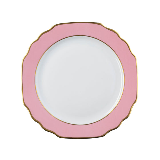 Ultra-White Georgian ColorSheen Pink - Gold Banding - Dinner Plate - Pickard China - UGCSPIG-001-GA