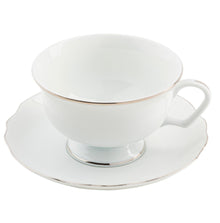  Ultra-White Georgian Platinum Teacup Saucer - Pickard China - UGEOPAL-019-GA