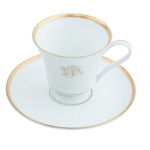  Ultra-White Signature Gold With Monogram Margaret Teacup - Pickard China - USIGOWM-012-MA