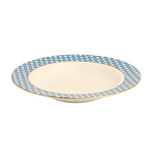  White Blue Cane Weave - Soup Plate - Pickard China - WBLCAWE-024-SP