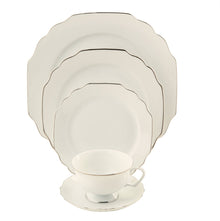  White Georgian Platinum 5 Piece Place Setting - Pickard China - WGEOPLA-502-GA