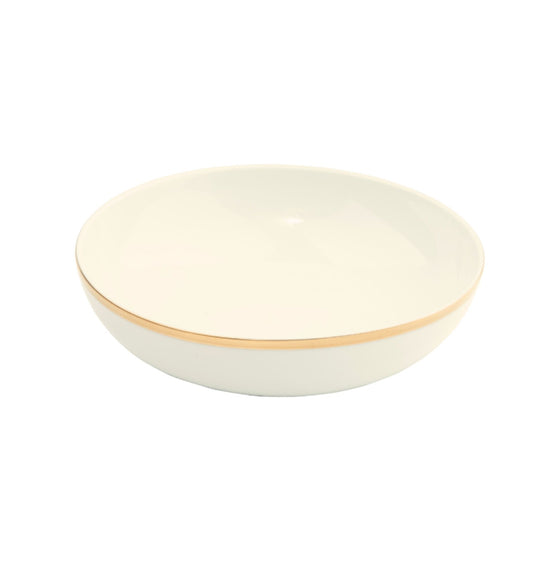 White Signature Gold With Monogram Cereal Bowl - Pickard China - WSIGOWM-024-SY