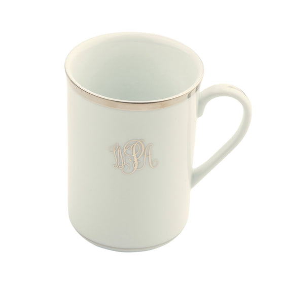 White Signature Platinum With Monogram Can Mug - Pickard China - WSIPLWM-017-CN