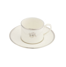  White Signature Platinum With Monogram Can Teacup - Pickard China - WSIPLWM-012-CN