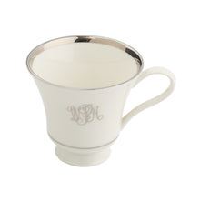  White Signature Platinum With Monogram Margaret Teacup - Pickard China - WSIPLWM-012-MA