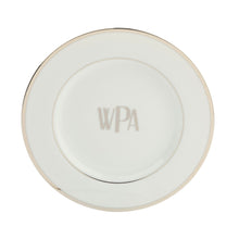  White Signature Platinum With Monogram Salad Plate - Pickard China - WSIPLWM-005-DX