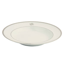  White Signature Platinum With Monogram Soup Plate - Pickard China - WSIPLWM-024-SP