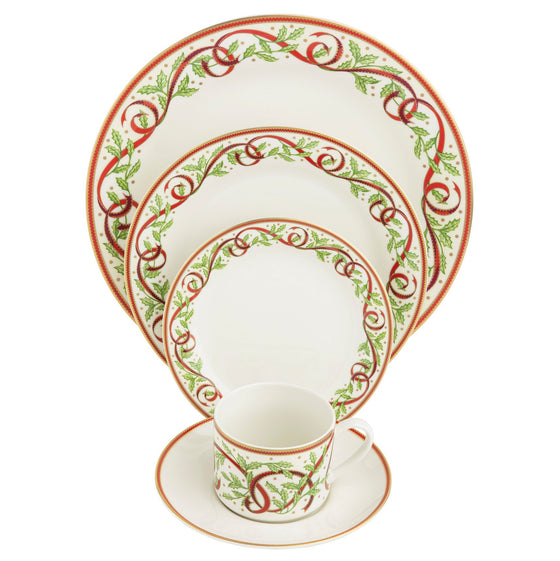 Winter Festival White 5 Piece Place Setting - Pickard China - WWINFEG-502-TR